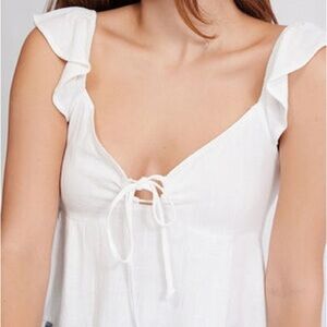 La Hearts Cream Textured Top